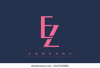 EZ Modern Initials Logo Design. Branding logo with stylized initials showcasing bold design and modern aesthetic. Ideal for professional business branding or creative projects focusing on minimalistic