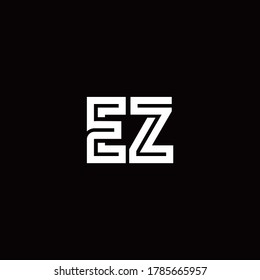 EZ monogram logo with abstract line design template