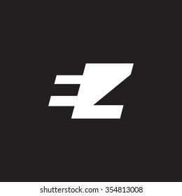 EZ negative space letter logo black background