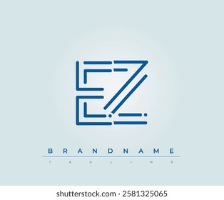 EZ Technology Letter Logo Template. This tech letter logo is a graphic mark that uses letters to represent a technology company.