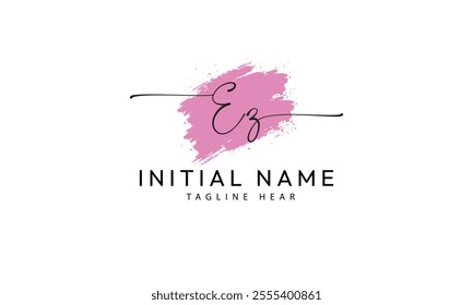 EZ Z E  initial signature logo template vector