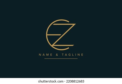 EZ or ZE Abstract initial monogram letter alphabet logo