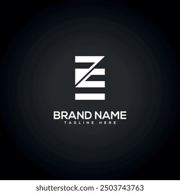 EZ ZE Alphabet Letter logo design. Initial Vector Symbol.