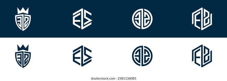 EZ ZE letter logo set design