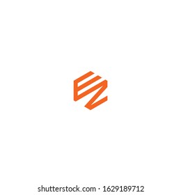 EZ , ZE unique monogram style logo design with orange.