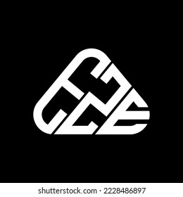 EZE letter logo creative design with vector graphic, EZE simple and modern logo in round triangle shape.
