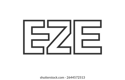 EZE logo design template with strong and modern bold text. Initial based vector logotype featuring simple and minimal typography. Trendy company identity ideal for businesses brand presence.