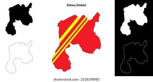 Conjunto de mapa de esquema en blanco de Ezhou