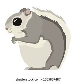 Ezo Momonga Japanese Dwarf Flying Squirrel Vector Illustration Isolated Object Set