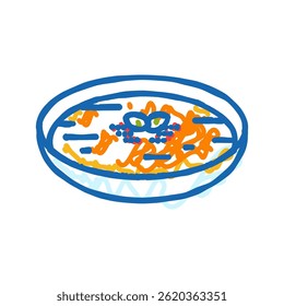 ezogelin soup turkish cuisine doodle icon sketch vector. ezogelin soup turkish cuisine sign. isolated symbol illustration