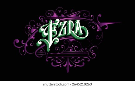 EZRA lettering custom style design