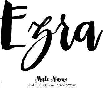 Ezra-Männchen Name Fett Cursive Kalligrafie Schrift 