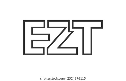 EZT Logo Design Vorlage mit starkem und modernem fett Text. Ursprünglicher Vektor-Logotyp mit einfacher und minimaler Typografie. Trendy Unternehmensidentität ideal für Unternehmen Markenpräsenz.