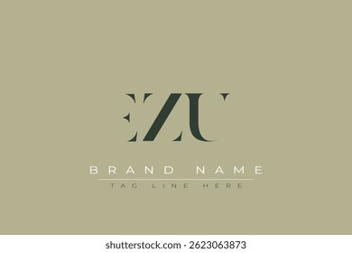 EZU abstract letter logo design. This logo is designed by three abstract letters.