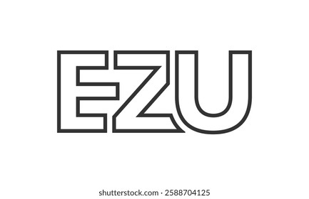 EZU logo design template with strong and modern bold text. Initial based vector logotype featuring simple and minimal typography. Trendy company identity ideal for businesses brand presence.