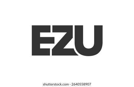 EZU logo design template with strong and modern bold text. Initial based vector logotype featuring simple and minimal typography. Trendy company identity ideal for businesses brand presence.