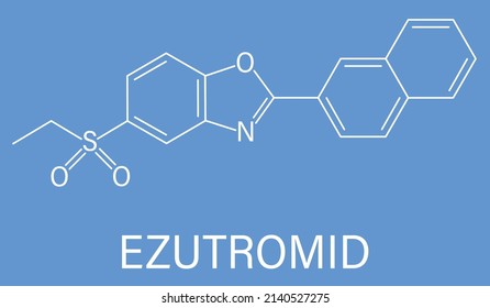 Ezutromid Drug Molecule. Investigational Treatment Of Duchenne Muscular Dystrophy. Activator Of Utrophin. Skeletal Formula.