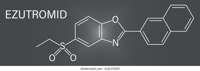 Ezutromid Drug Molecule. Investigational Treatment Of Duchenne Muscular Dystrophy. Activator Of Utrophin. Skeletal Formula.