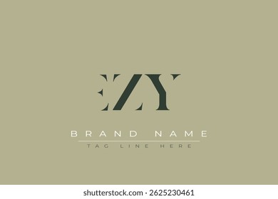 EZY abstrato letra logotipo design. Este logotipo é desenhado por três letras abstratas.