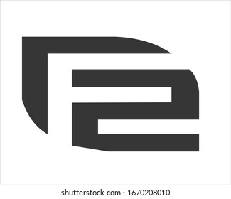 F 2 initial logo design letter 
