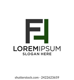 f 2 letter logo design graphic template