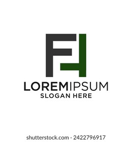 f 2 letter logo design graphic template