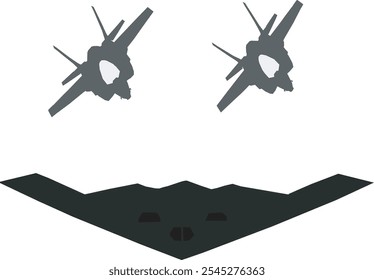 F 35 persegue bombardeiro B2 Spirit