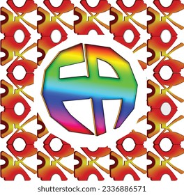 F a 3d letters multicolor text logo is an isolated transparent vector text design ,excellent for valentine's day gift ,channel and company logo ,decoration ,textile ,web and print purposes
