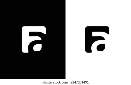 F, A, FA Letter Alphabet Text Font Icon Graphic Logo Design with Creative Modern Trendy style Typography in white color and Black Background - Vector