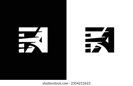 F, A, FA Letter Alphabet Text Font Icon Graphic Logo Design with Creative Modern Trendy style Typography in white color and Black Background