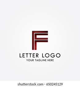 F abstract letter concept logo template. Vector letter logo.