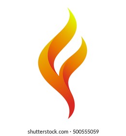 F abstract logo, fire flame logo template
