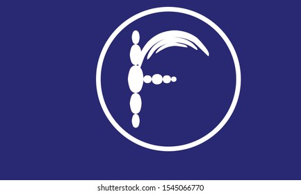 F abstract vector logo monogram template