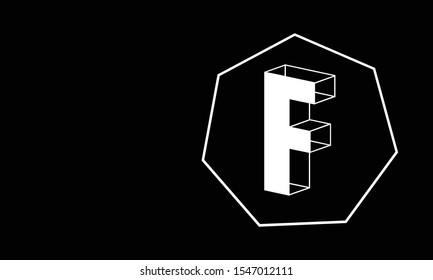 F abstract vector logo monogram template 