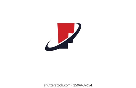 F abstract vector logo monogram template