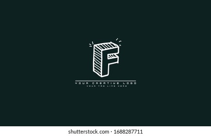F abstract vector logo monogram template
