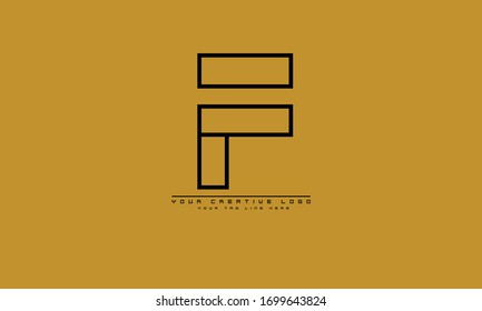 F abstract vector logo monogram template