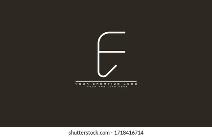 F abstract vector logo monogram template
