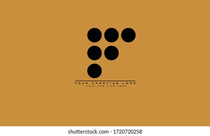 F abstract vector logo monogram template