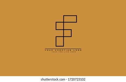 F abstract vector logo monogram template
