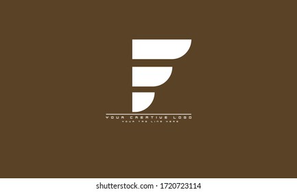 F abstract vector logo monogram template
