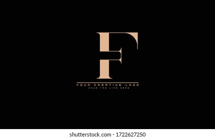 F abstract vector logo monogram template