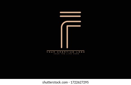 F abstract vector logo monogram template