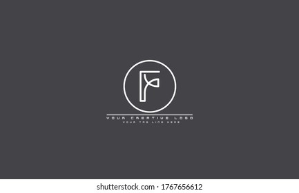 F abstract vector logo monogram template