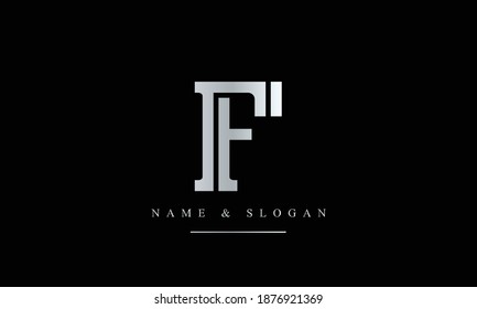 F abstract vector logo monogram template
