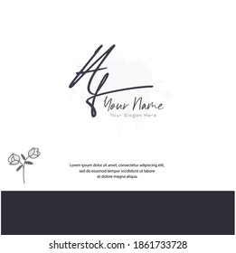 
A F AF Initial letter handwriting and signature logo. Beauty vector initial logo .Fashion, boutique, floral and botanical
