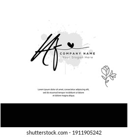  Una letra inicial de F AF y logotipo de firma. Logo inicial del vector de belleza .Moda, boutique, floral y botánica