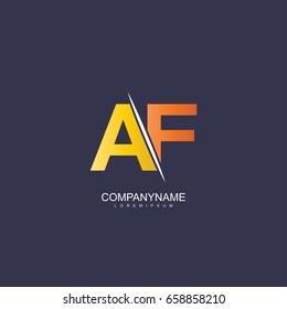 A & F or AF Letter Logo Design Company . Logo Template Design Vector