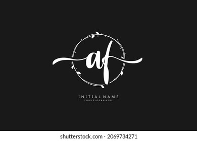 Ein F AF-Logo, Initialschrift, Handschrift oder Handschrift für die Identität. Logo mit Unterschrift und handgezeichnet.