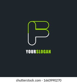 F alphabet abstract linear logo round shaped elegant vector